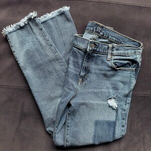 GAP denim blue jeans, women’s, distressed look
